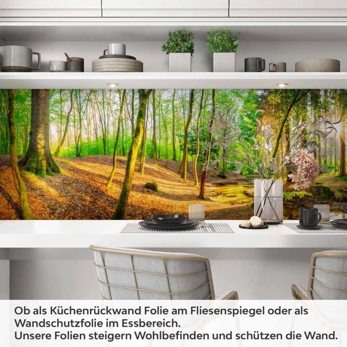 Küchenrückwand Folie Wald Lichtspiel Artikelbild 1