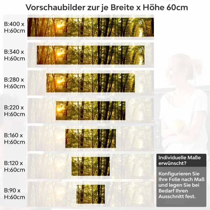 Küchenrückwand Folie herbstlicher Wald Höhe 60cm
