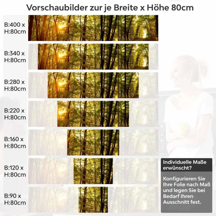 Küchenrückwand Folie herbstlicher Wald Höhe 80cm