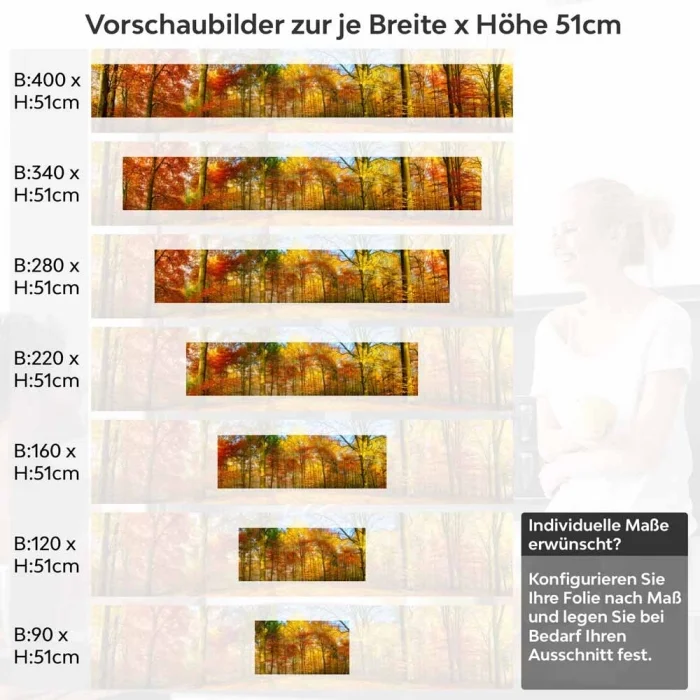 Küchenrückwand Folie goldener Herbstwald - Strahlende Naturpracht Höhe 51cm