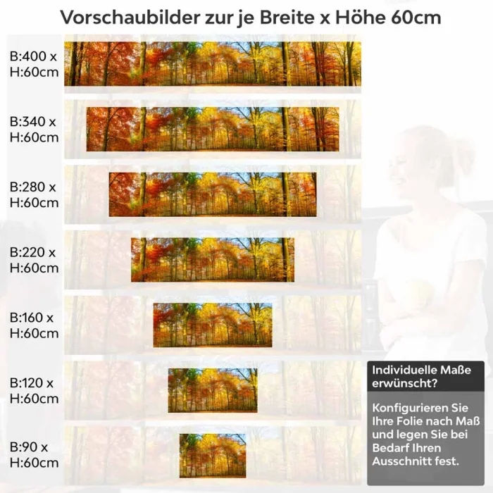 Küchenrückwand Folie goldener Herbstwald - Strahlende Naturpracht Höhe 60cm