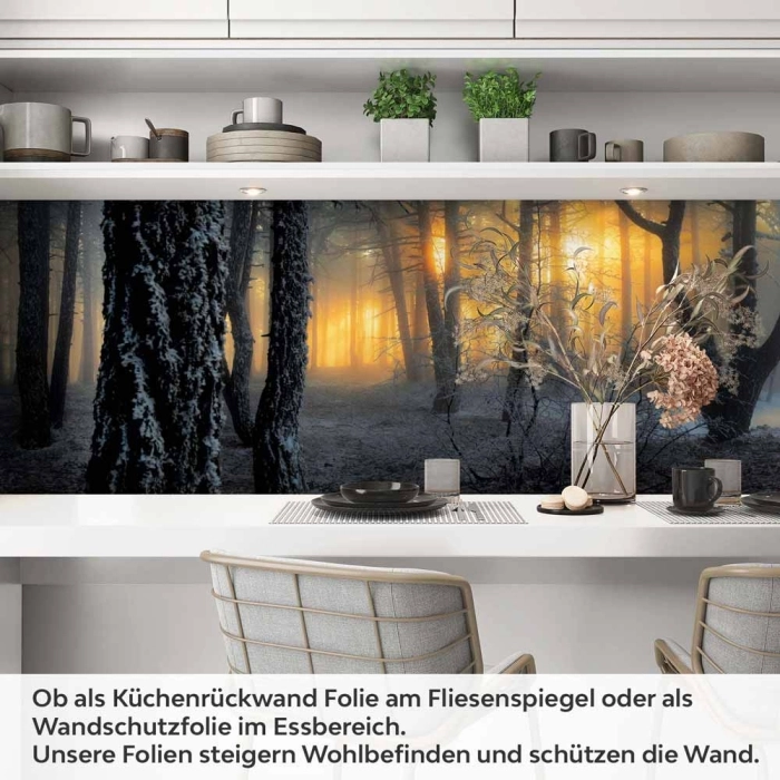 Küchenrückwand Folie mystischer Winterwald Artikelbild 1
