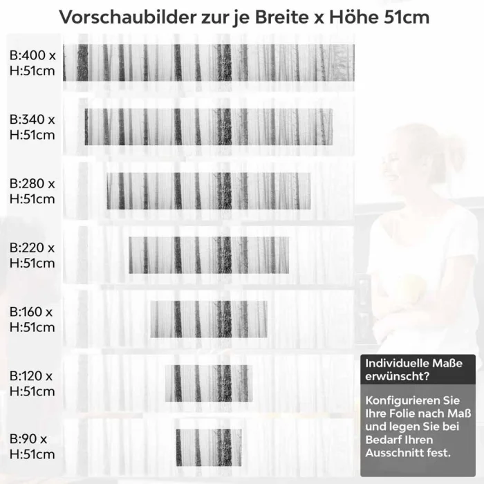 Küchenrückwand Folie Mystischer Wald - Baumstämme im Nebel Höhe 51cm