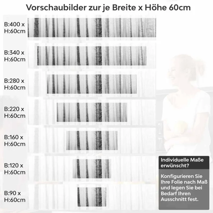 Küchenrückwand Folie Mystischer Wald - Baumstämme im Nebel Höhe 60cm