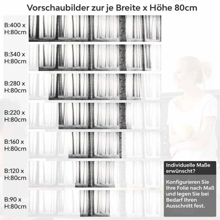 Küchenrückwand Folie Monochromer Wald - Harmonie und Mystik Höhe 80cm