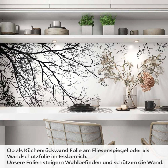 Küchenrückwand Folie Filigrane Baumkronen - Minimalistische Eleganz Artikelbild 1