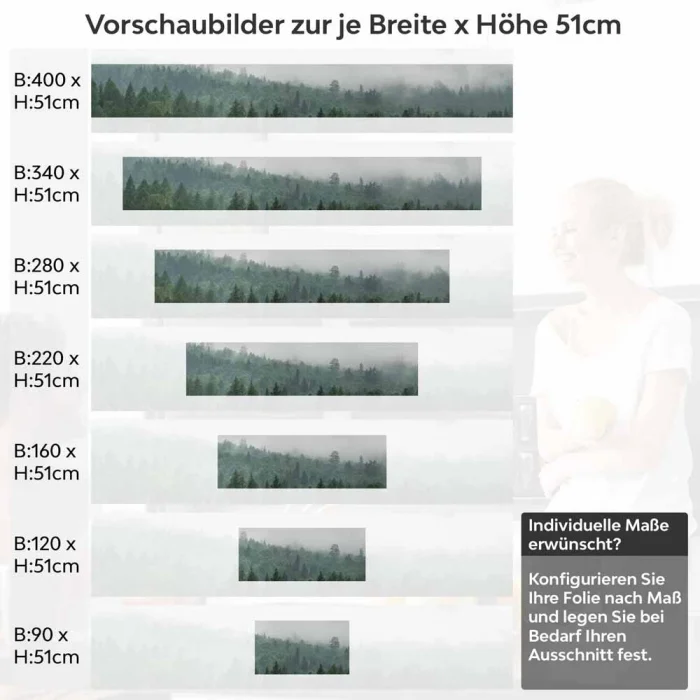 Küchenrückwand Folie Wald im Nebel Höhe 51cm