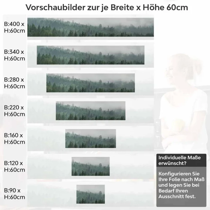Küchenrückwand Folie Wald im Nebel Höhe 60cm