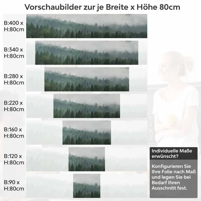 Küchenrückwand Folie Wald im Nebel Höhe 80cm