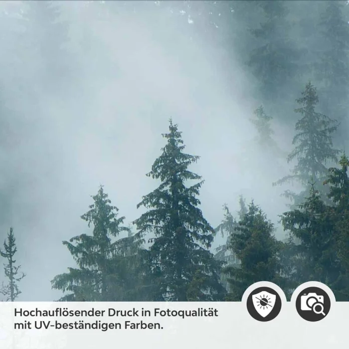 Küchenrückwand Folie Nebel und Tannen - Ein Hauch von Naturmystik Detailbild 2