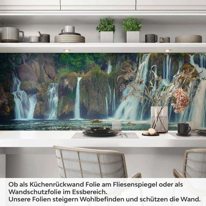 Küchenrückwand Folie Wald & Wasserfall Artikelbild 1