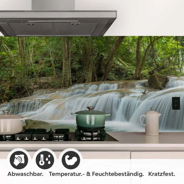 Küchenrückwand Folie prachtvoller Wasserfall Detailbild 1