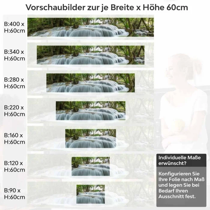 Küchenrückwand Folie prachtvoller Wasserfall Höhe 60cm