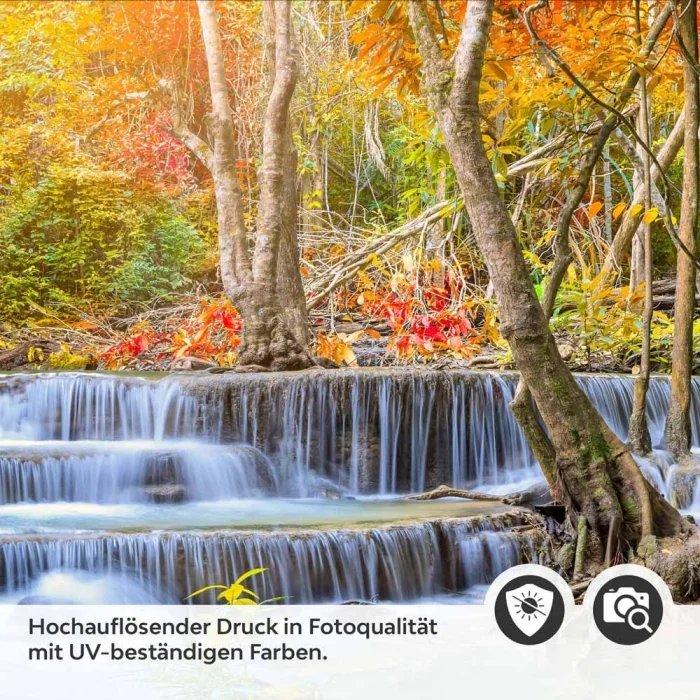 Küchenrückwand Folie Wasserfall im Herbstwald Detailbild 2