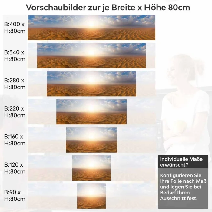 Küchenrückwand Folie Dünen in der Wüste Höhe 80cm