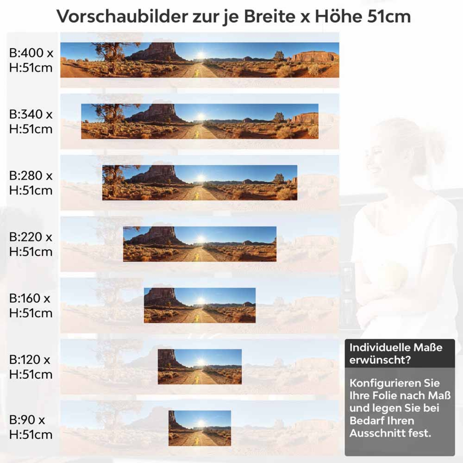 Küchenrückwand Folie Wüstenpanorama Höhe 51cm