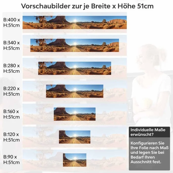 Küchenrückwand Folie Wüstenpanorama Höhe 51cm