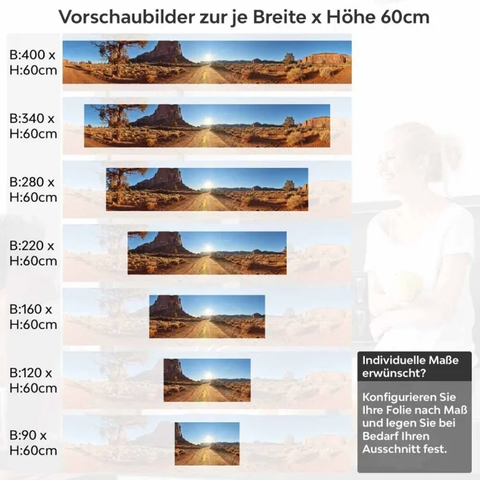 Küchenrückwand Folie Wüstenpanorama Höhe 60cm