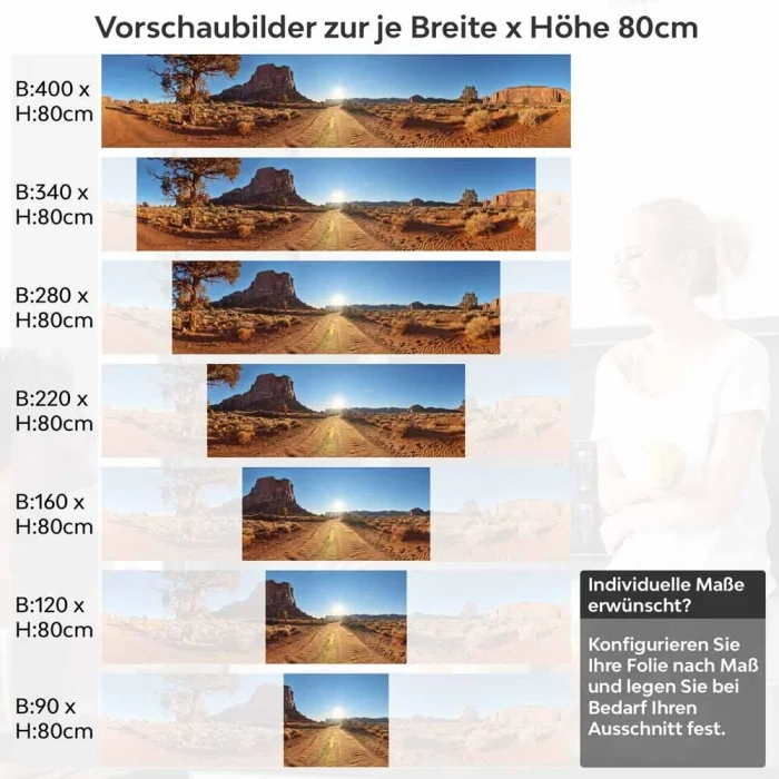Küchenrückwand Folie Wüstenpanorama Höhe 80cm