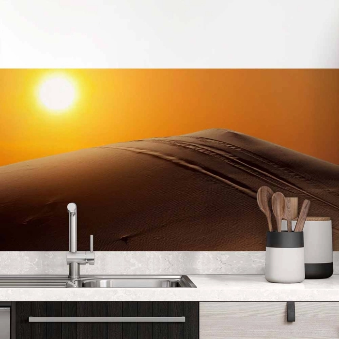Küchenrückwand Folie Wüstensilhouette