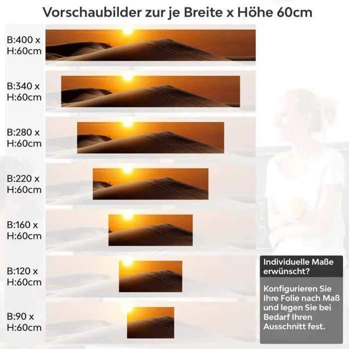 Küchenrückwand Folie Wüstensilhouette Höhe 60cm