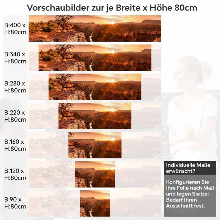 Küchenrückwand Folie Canyon Landschaft Höhe 80cm