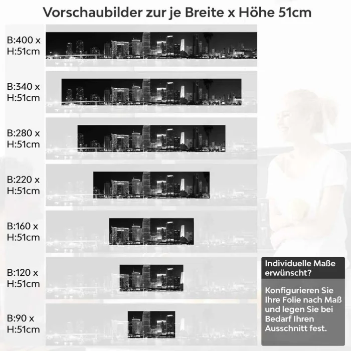 Küchenrückwand Folie Skyline at Night Höhe 51cm