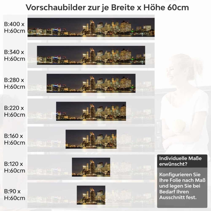 Küchenrückwand Folie Bostons Skyline bei Nacht Höhe 60cm