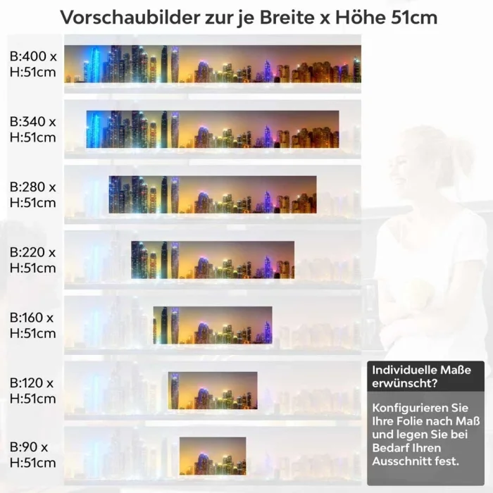 Küchenrückwand Folie Skylines im Schimmer der Nacht Höhe 51cm
