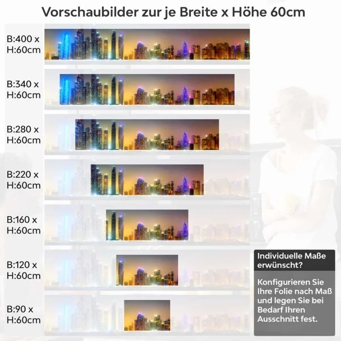 Küchenrückwand Folie Skylines im Schimmer der Nacht Höhe 60cm