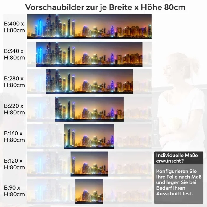 Küchenrückwand Folie Skylines im Schimmer der Nacht Höhe 80cm