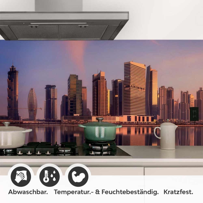 Küchenrückwand Folie Skylines im Morgenrot Detailbild 1