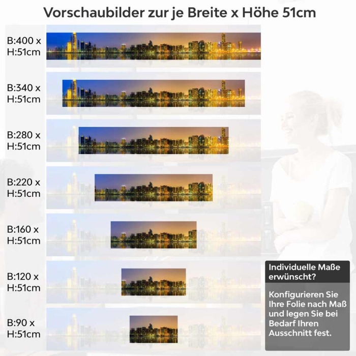 Küchenrückwand Folie Abu Dhabi im nächtlichen Glanz Höhe 51cm