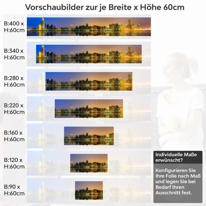 Küchenrückwand Folie Abu Dhabi im nächtlichen Glanz Höhe 60cm