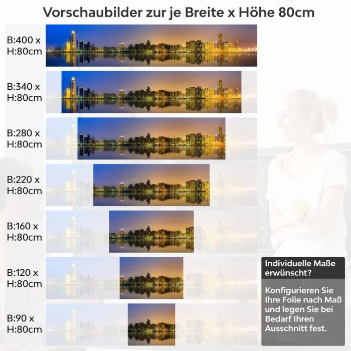 Küchenrückwand Folie Abu Dhabi im nächtlichen Glanz Höhe 80cm