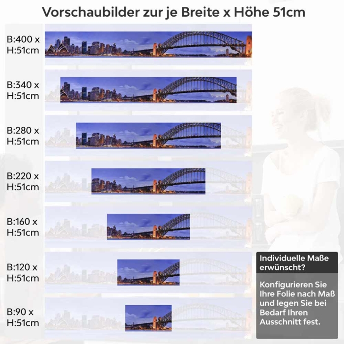 Küchenrückwand Folie Sydney Harbour Bridge Höhe 51cm