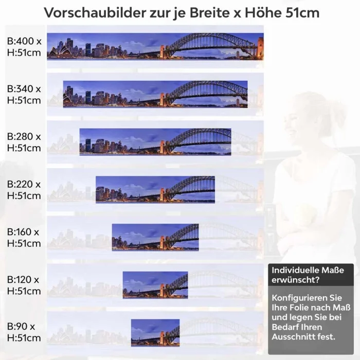 Küchenrückwand Folie Sydney Harbour Bridge Höhe 51cm