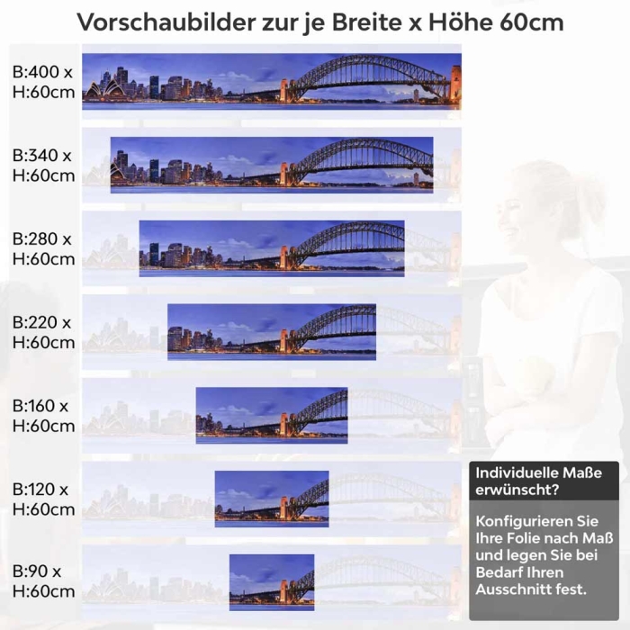 Küchenrückwand Folie Sydney Harbour Bridge Höhe 60cm