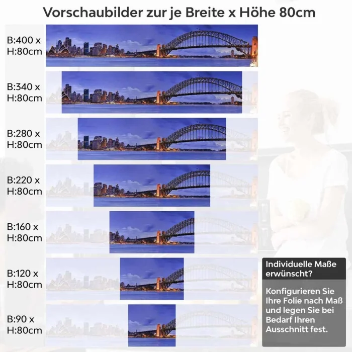 Küchenrückwand Folie Sydney Harbour Bridge Höhe 80cm
