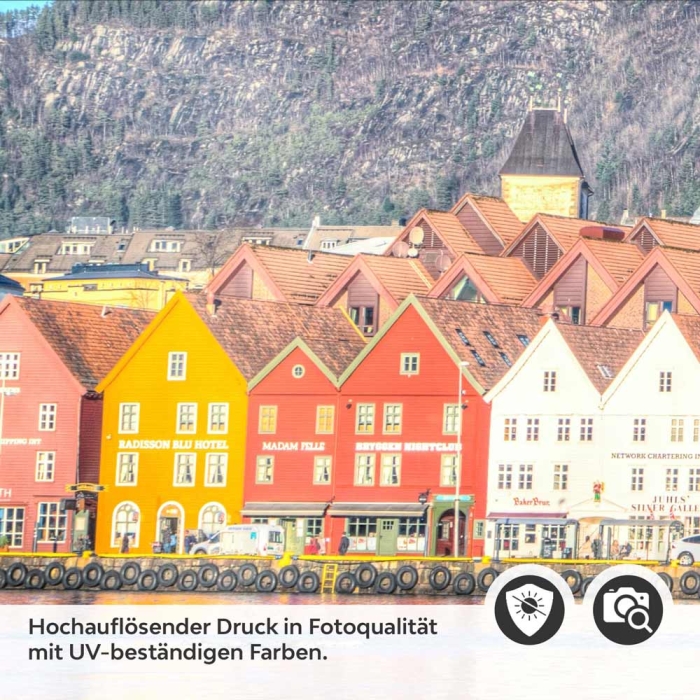 Küchenrückwand Folie bunte Häuser entlang der Promenade Detailbild 2