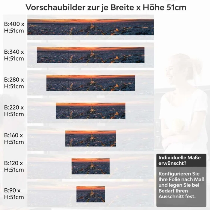 Küchenrückwand Folie Panorama Stadtblick Höhe 51cm