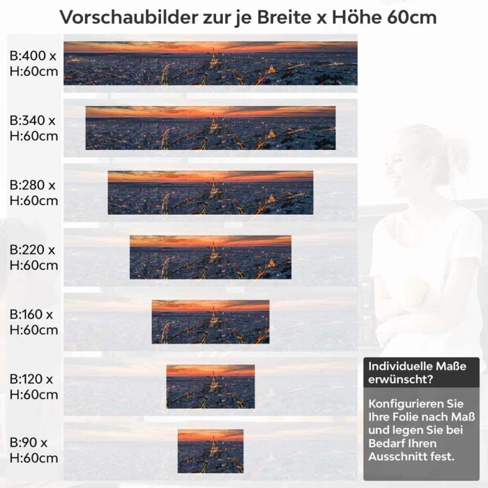 Küchenrückwand Folie Panorama Stadtblick Höhe 60cm
