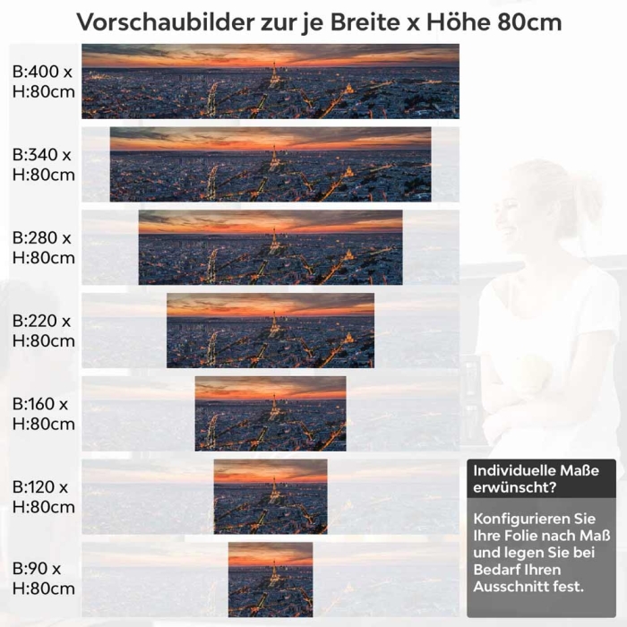 Küchenrückwand Folie Panorama Stadtblick Höhe 80cm