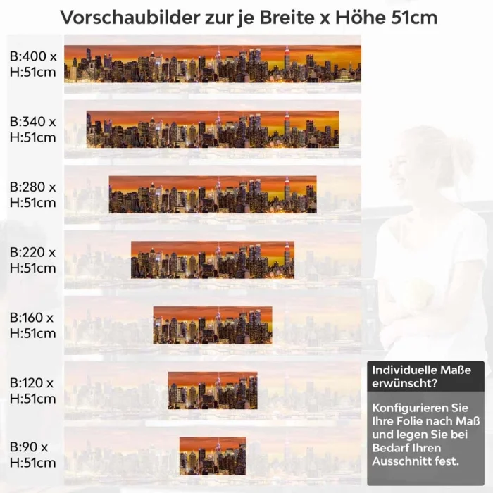 Küchenrückwand Folie Skylines & der Hafen von New York Höhe 51cm