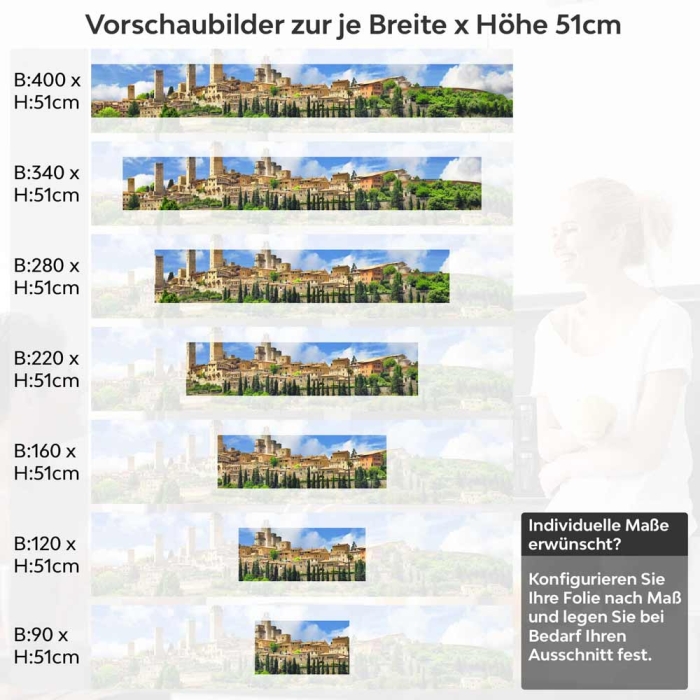 Küchenrückwand Folie Altstadt mit mediterranem Charme Höhe 51cm