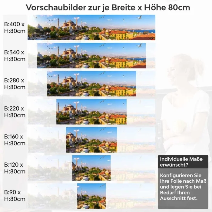 Küchenrückwand Folie Inselbrücke Höhe 80cm
