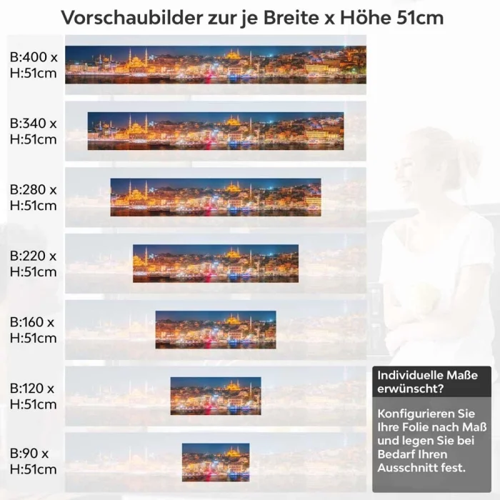 Küchenrückwand Folie Istanbul bei Nacht Höhe 51cm