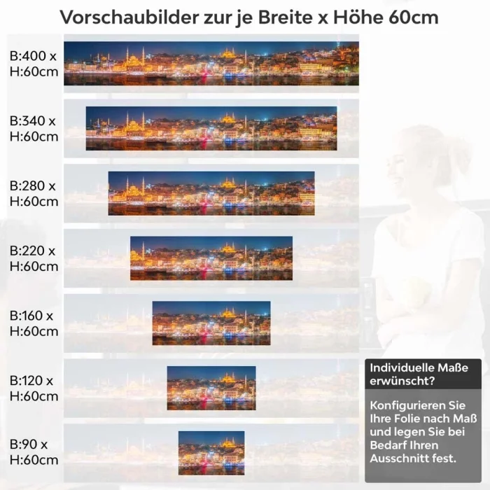 Küchenrückwand Folie Istanbul bei Nacht Höhe 60cm