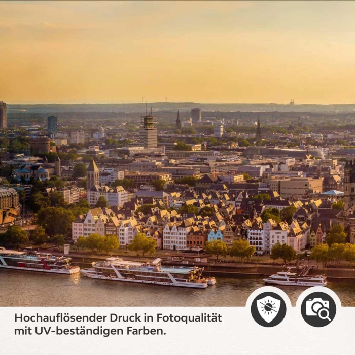 Küchenrückwand Folie Kölns Ufer im sanften Dämmerlicht Detailbild 2