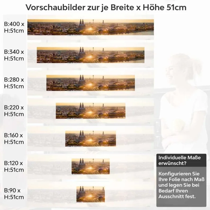 Küchenrückwand Folie Kölns Ufer im sanften Dämmerlicht Höhe 51cm